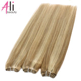 Straight Blonde Human Hair Weave Brazilian Remy Human Hair Weft Extensions 18-28" Highlight Ombre Human Hair Weft #613