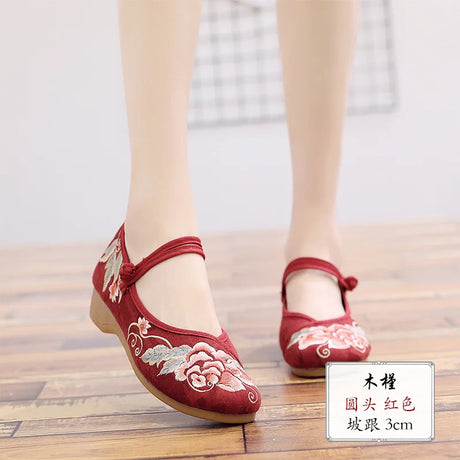 comemore Jacquard Embroidered Women Soft Bottom Ballet Flats Elegant Ladies Casual Strap Ballerinas Chinese Style Cotton Shoes