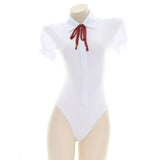 AniLV School Girl White Shirt Bodysuit Swimsuit Costume Studnet Waiter Swimwear Uniform Temptation Lingerie Cosplay