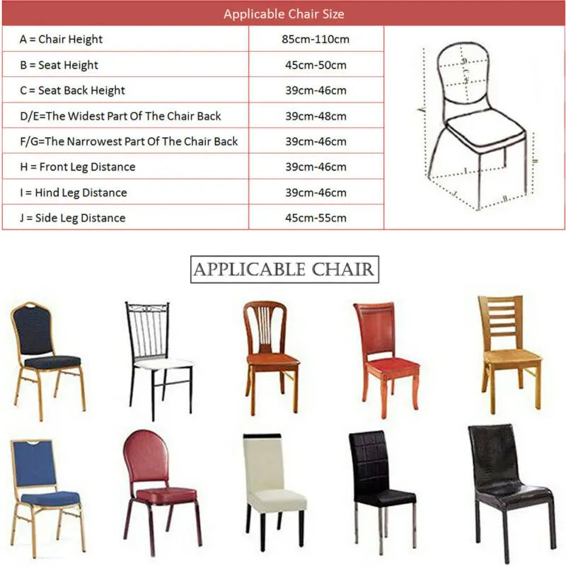 Fashion Brief Solid Chair Covers Spandex Stretchy Slip Cover Wedding Banquet Dining Chair Covers Party Kitchen Seat Covers