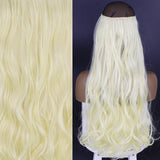 MERISIHAIR Synthetic No Clip Invisible Wire Hair Extensions Straight Black Blonde One Piece False Hairpiece Hair Extension