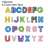 Wholesale 130pcs/lot  8mm A-Z Rhinestone Sliders Letters Slide Charms DIY Accessories Fit 8mm Wristband Pet Collar