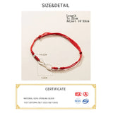 La Monada 925 Silver Eight Infinite Red Rope Bracelets Red Thread Line String Jewelry Bracelets For Women Lucky Adjustable