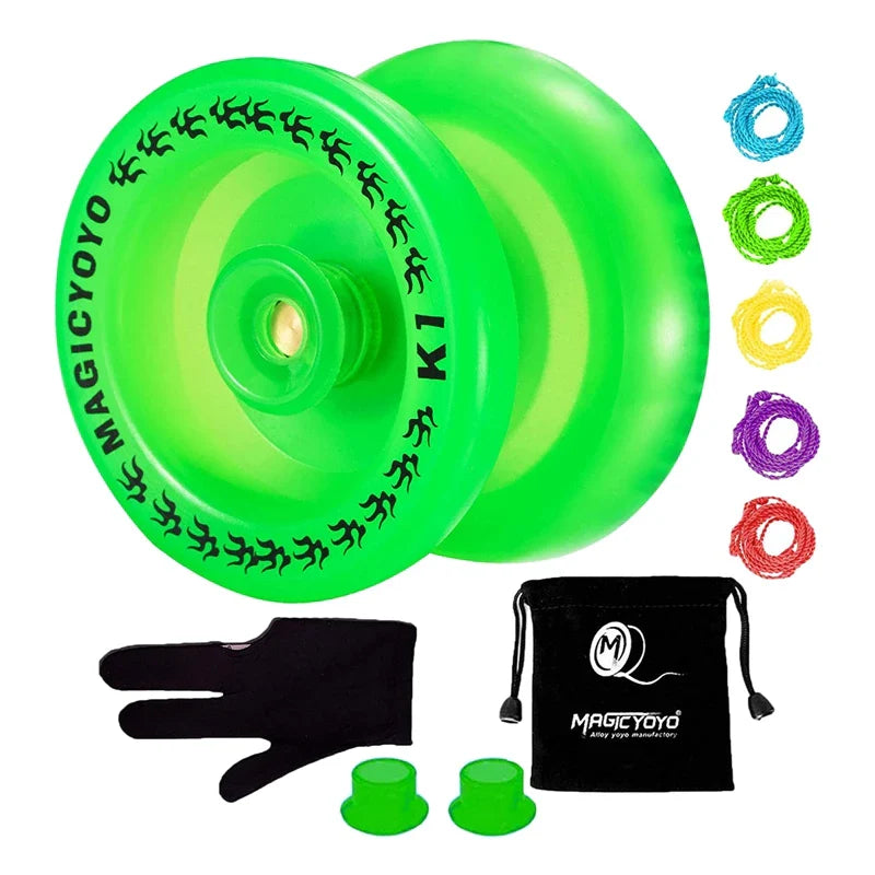 MAGICYOYO Responsive YoYo K1-Plus with Yoyo Sack + 5 Strings and Yo-Yo Glove Gif