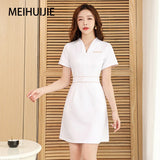 Esthetic Uniform Summer Short Sleeve Beauty Salon Suit Women's Spa Beautician Clothing Hotel Massage Workwear Korean Overalls