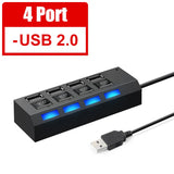 USB Hub 3.0 USB 3 0 Hub Multi USB Splitter 3 Hab Use Power Adapter Multiple Expander 2.0 Hub With Switch For Laptop Accessoriess