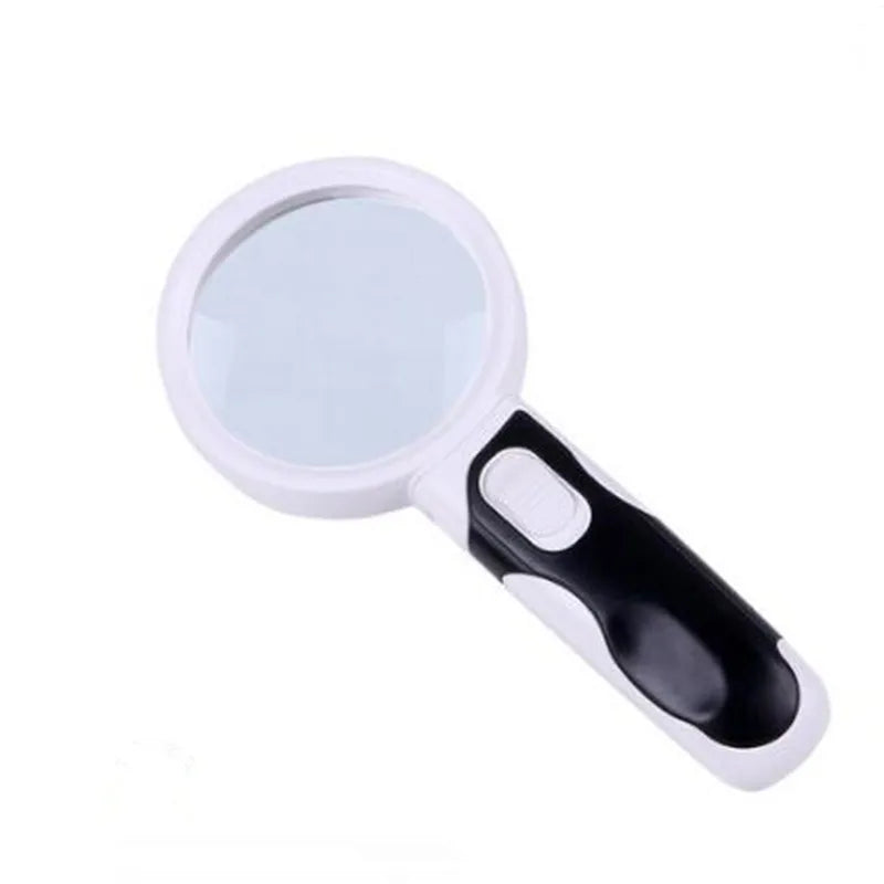 5 Times Optical Magnifying Glass With LED Lights Diameter 80mm Handheld Backlit Magnifier For Reading lupa con luz led