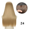 Hair Extensions No Clips Synthetic Fake Hair Ombre Pink Blonde Brown Black Natural Wavy Curly False Hair Piece For Woman