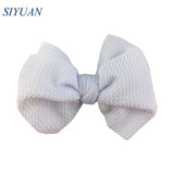 20pcs/lot High Quality 4.5'' Solid Seersucker Waffle Bow Knot with Clip Girl Party Headdress Accessories HDJ157