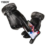 Winter Gloves For Men Leather Gloves Tactical Touchscreen Fleece Keep Warm Waterproof Driving Male Snowboard Outdoor Sport Glove