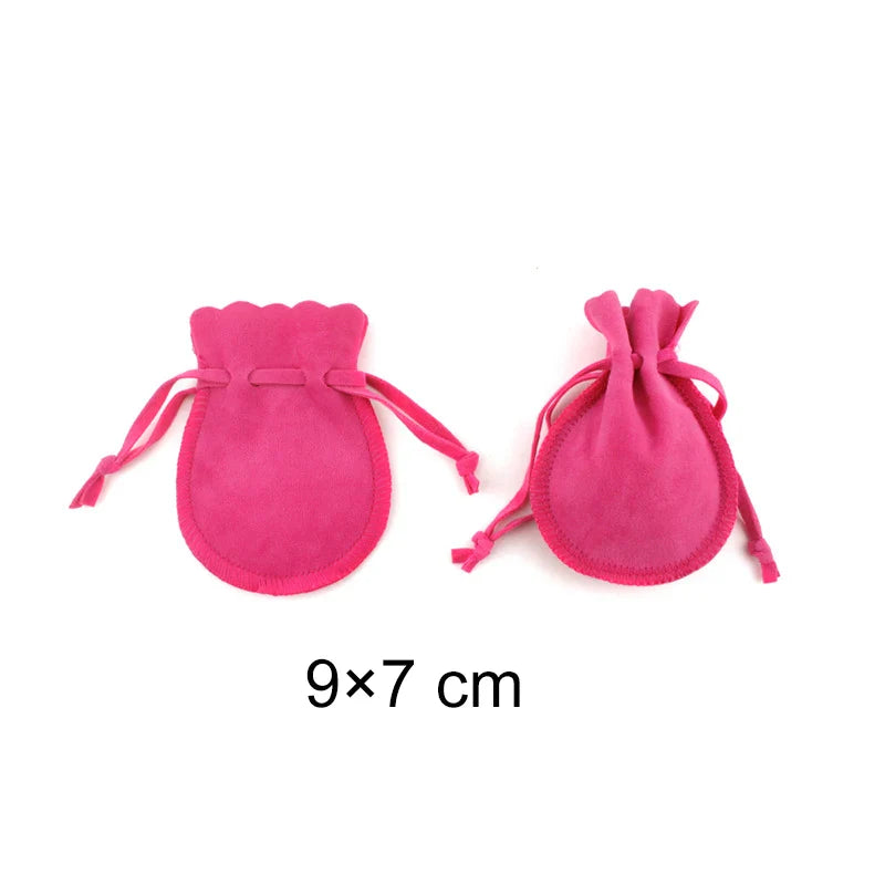 Wedding Bags with Candy Bag Can Custom Logo 50pcs/lot 7×9cm 9×12cm Jewelry Packaging  Macarons Drawstring Good Velvet Gift Bags