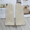 New women's leather color gloves sheepskin classic straight style knitted lining spring driving mittens autumn