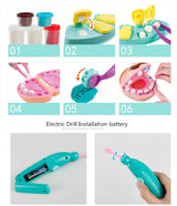 Children Plasticine Tools Pretend Play Toy Dentist Check Teeth Model Set Clay Mold Toy Role Play Early Learning Toys
