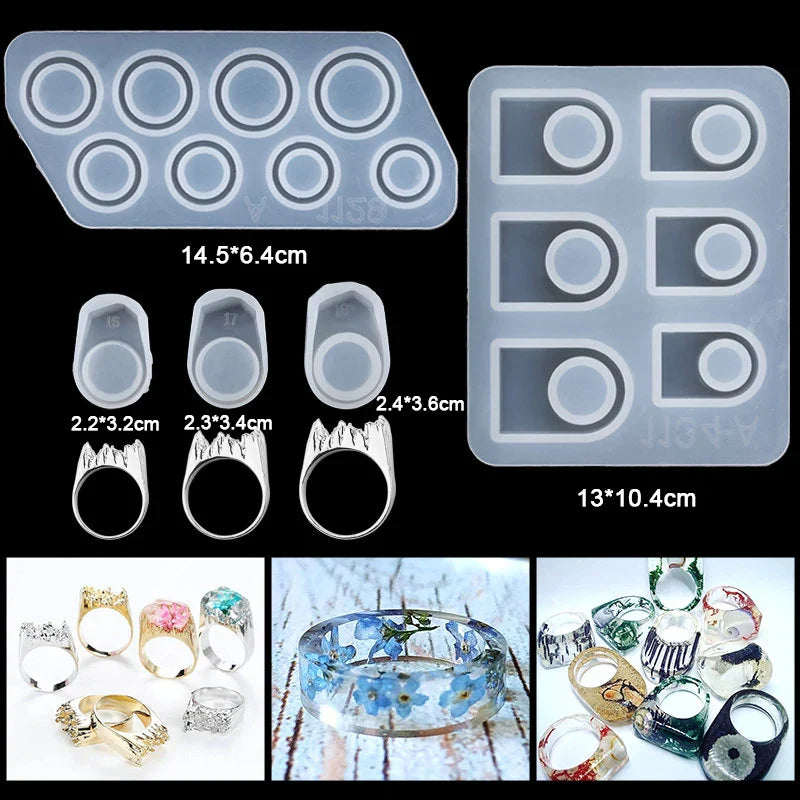 Resin Molds Silicone Kit with Epoxy Resin Supplies Dried Flowers Foil Flakes Necklace Cord Earring Hooks for DIY Jewelry Making