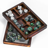 2 in 1 Rectangle Wooden Dice Case & Dice Tray, Dice Holder for Dice Box Set, D&D, RPG, Tabletop Games