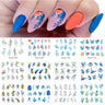 12 Designs Nail Stickers Set Mixed Floral Geometric Nail Art Water Transfer Decals Sliders Flower Leaves Manicures Decoration