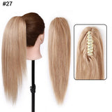 S-noilite Ponytail Human Hair 14-22Inches Claw Clip in Ponytail Human Hair Extension Women Hairpiece Natural Black Blonde Brown