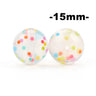 15mm 100pcs Round Silicone Beads Teether Baby Nursing Necklace Pacifier Clip Oral Care BPA Free Food Grade Colorful