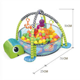 Baby 3 in 1 Fitness Frame Game Blanket Multifunctional Cartoon Play Crawling Mat Tortoise Lion Ocean Ball pool 0-18 Months Toy