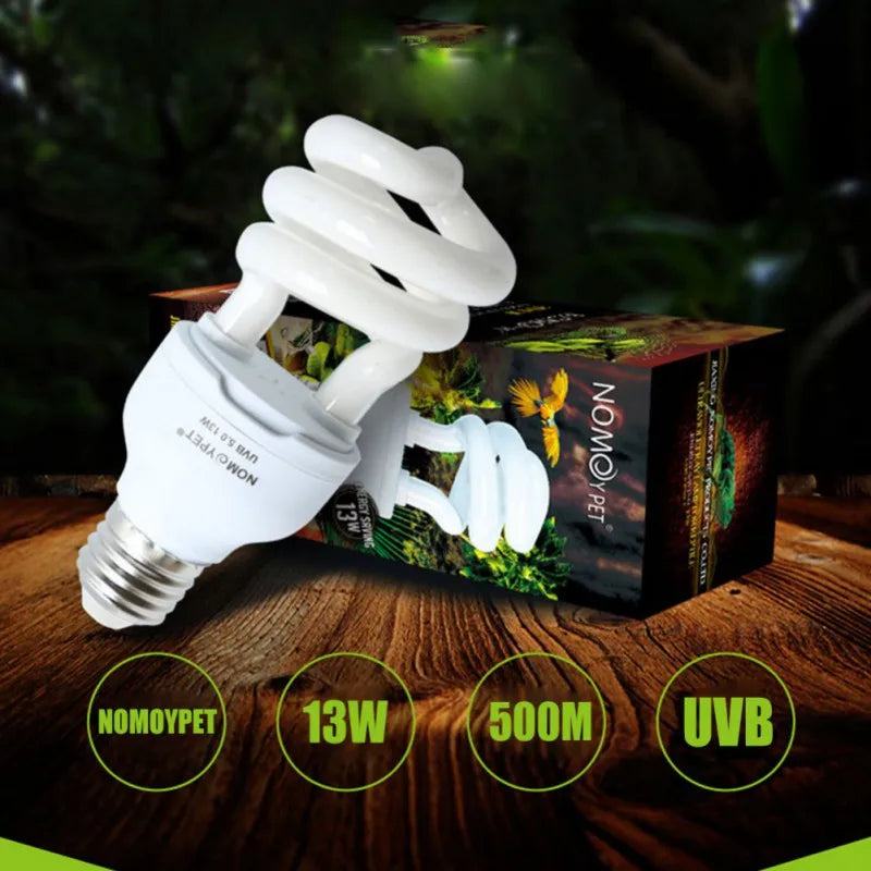 UV Glow Lamp Reptile Light Bulb Energy Saving Lamp Spiral Tube Bulb Home White Light Fluorescent Bulb 5.0 10.0 UVB 13W