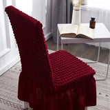 high quality Seersucker chair cover for dining room banquet chair slipcover stretch chair skirt elastic wedding chair decoration