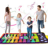 Kids Musical Piano Mat Duet Keyboard Play Mat 20 Keys Floor Piano with 8 Instrument Sound 5 Paly Modes Dance Pad Educatinal Toys