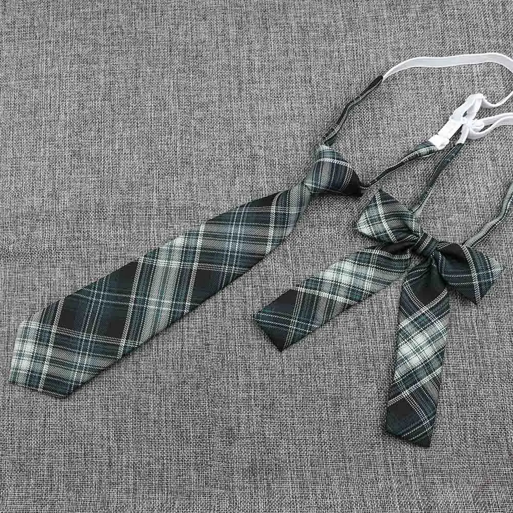 Hand-Made Necktie Bowtie Set High Quality Boy Girl School Suit Shirts Student Butterfly Striped Plaid 100%Cotton Accessory Trend