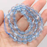 Natural Stone Beads Round Shape Faceted Blue Topaz Loose Spacer Beaded For Jewelry Making DIY Bracelet Necklace Accessories