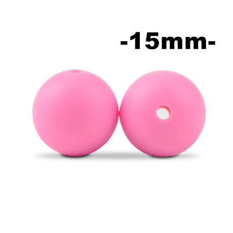 15mm 100pcs Round Silicone Beads Teether Baby Nursing Necklace Pacifier Clip Oral Care BPA Free Food Grade Colorful