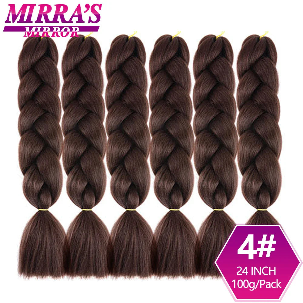 6 Bundles Jumbo Braiding Hair Extensions 24 Inch Synthetic Hair Braids for DIY Box Twist Crochet Hair Wholesale Drop Shipping