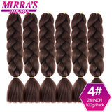 6 Bundles Jumbo Braiding Hair Extensions 24 Inch Synthetic Hair Braids for DIY Box Twist Crochet Hair Wholesale Drop Shipping