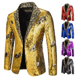 Men Blazer Shiny Sequin Shawl Collar suit Men Wedding Groom Singer Prom Glitter Suit Jacket DJ Club Stage Men suit