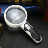 5 Times Optical Magnifying Glass With LED Lights Diameter 80mm Handheld Backlit Magnifier For Reading lupa con luz led