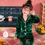 Autumn Winter Children Velour Pajamas Set Teen Warm Velvet Sleepwear Girls Loungewear Kids long sleeved Pijamas Homewear suit re