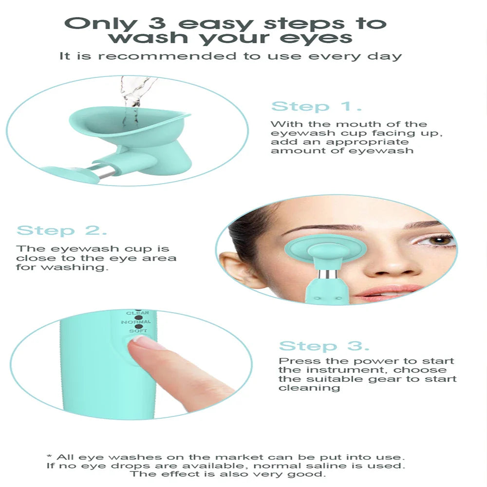 Eye Care Cleaning Instrument Liquid Antibacterial Sonic Eye Washer Relief Fatigue Tool Face Spa Moisturizing Skin Care Tools