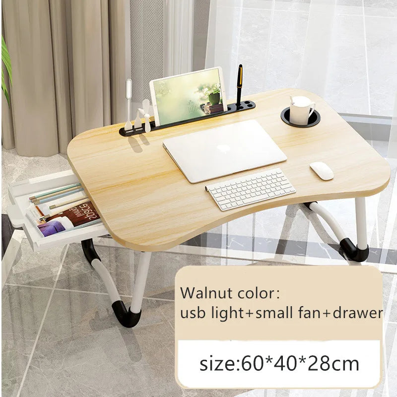 Home Folding Laptop Desk for Bed & Sofa Laptop Bed Tray Table Desk Portable Lap Desk for Study and Reading Bed Top Tray Table