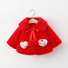 Winter Newborn Girls Clothes Korean Cartoon Cute Doll Collar Warm Thick Fleece Fake Fur Baby Tops Toddler Coat Kids Jacket BC021