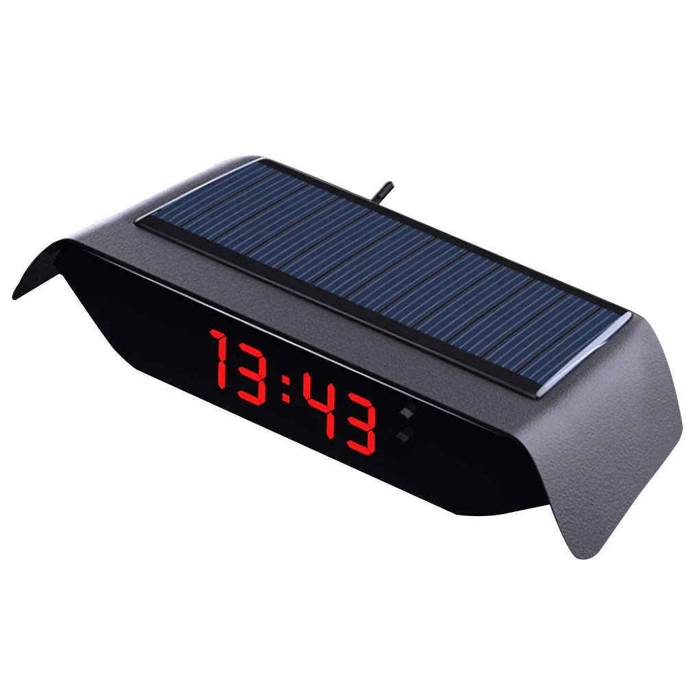 Solar Dashboard Car Clock Display Car Clocks Glow In The Dark Date digital thermometer for vehicles car electronic accessories