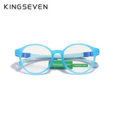 KINGSEVEN Children S Size 43mm Anti-blue Square Blue Light Blocking Glasses Kids TR90 Flexible Computer Gaming Clear Eyewear