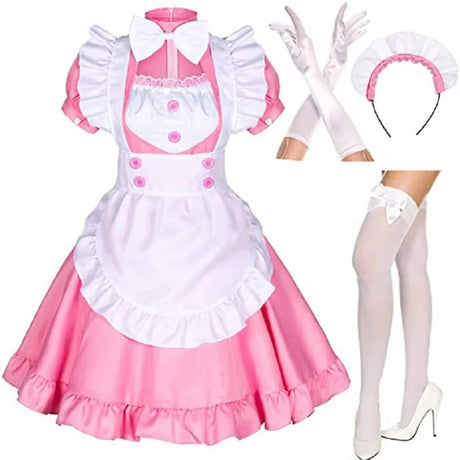 S-4XL Black White Cat Maid Outfit Cosplay Sexy Lolita Anime Cute Soft Girl Maid Uniform Appealing Set Stage Waiter Costumes