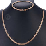 Women's Jewelry Sets 585 Rose Gold Color Necklace Bracelet Set Braided Foxtail Link Chain Fashion Wholesale Jewelry Gifts KCS01