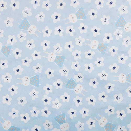 Blue Cartoon Printed Fabric Cotton Twill Cloth for DIY Baby Children Quilt Handicraft Apparel Sewing Textile Material By Meter