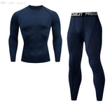 Winter Men's Long Underwear Set Warm Long T-Shirt Compression Shirt Leggings 2 Pieces Sportswear Base Layer Thermal underwear