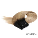 Straight Blonde Human Hair Weave Brazilian Remy Human Hair Weft Extensions 18-28" Highlight Ombre Human Hair Weft #613