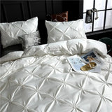 Silk Washed Bedding set Luxury Duvet Cover Double Bed Coverlet   Queen Size Bed Sheets set Comforters Solid Color Linens XY37#