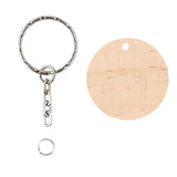 Wood Charms Key Chain Keyrings Blank For DIY Engraved Pendants