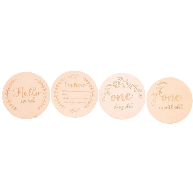 20pcs/Lot Baby Milestone Cards Wooden Photography Milestones Memorial Monthly Newborn Commemorativenir Newborn Photo Accessories