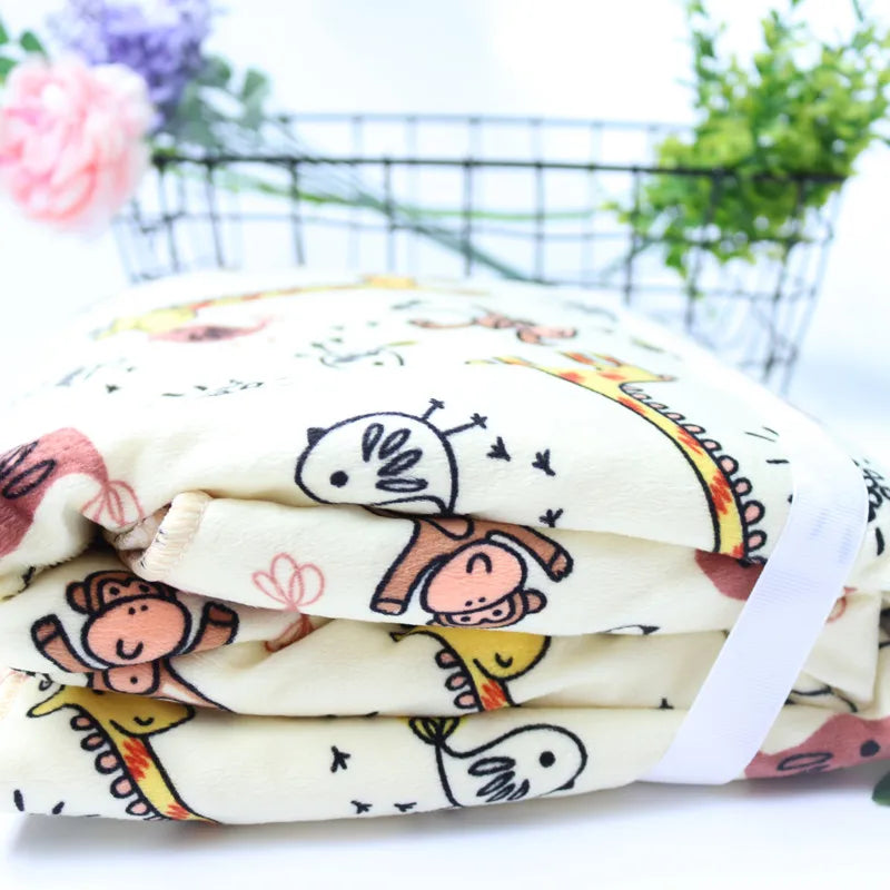 Baby Blankets New Thicken Double Layer Coral Fleece Infant Swaddle Bebe Envelope Wrap Owl Printed Newborn Baby Bedding Blanket