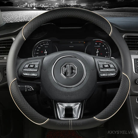 Microfiber Leather Car Steering Wheel Cover 38cm 15" For MG 3 5 6 HS ZS EV MG3 3SW MG5 MG6 MG7 ZR EHS GT EZS Auto Accessories