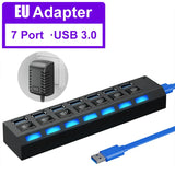 USB Hub 3.0 USB 3 0 Hub Multi USB Splitter 3 Hab Use Power Adapter Multiple Expander 2.0 Hub With Switch For Laptop Accessoriess